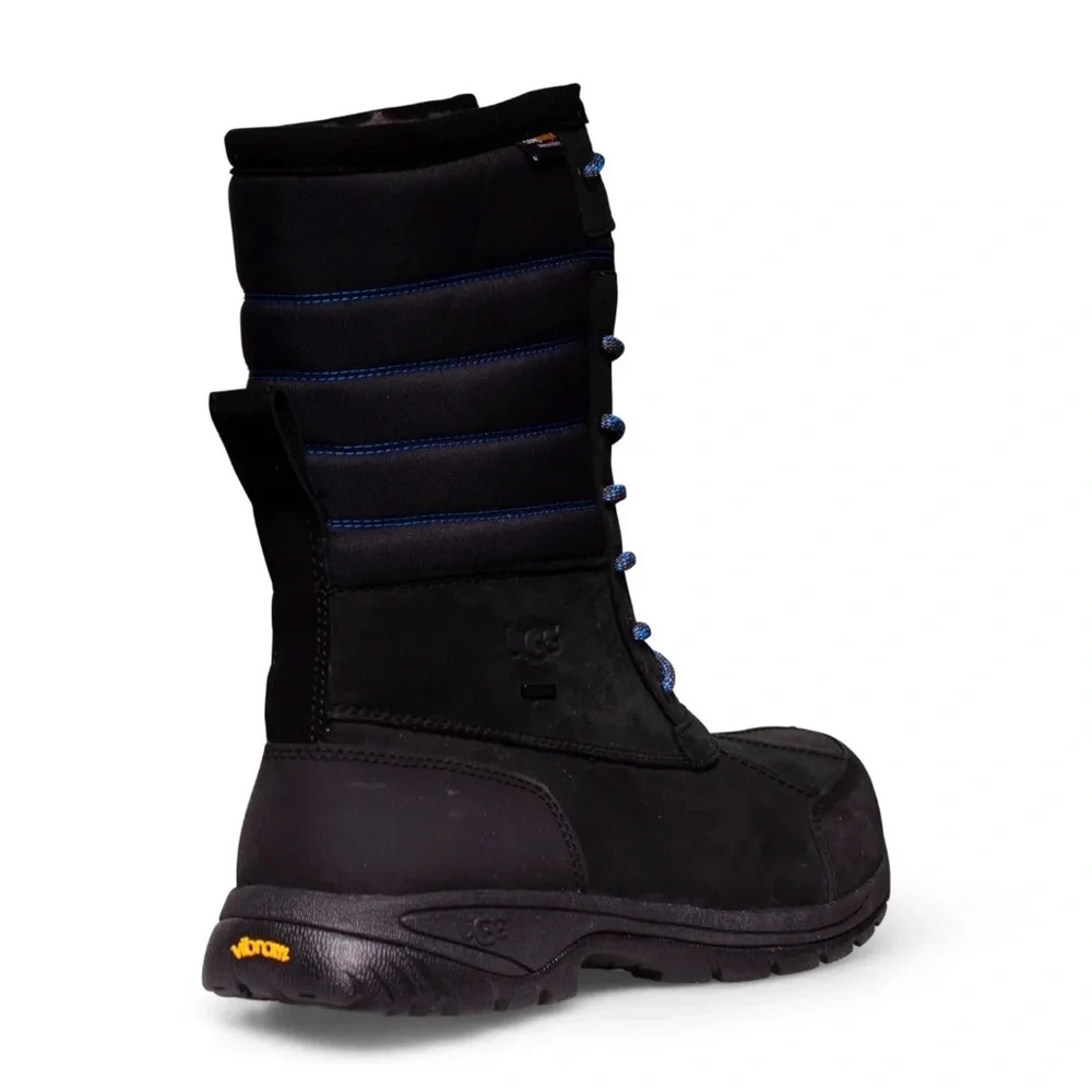 UGG BUTTE QUILTED BLACK BIG SKY LEATHER WATERPROOF WINTER MEN'S BOOTS SIZE US 13